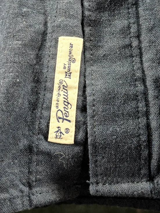NWOT Original Penguin Short Sleeve Oxford Shirt - Dark Sapphire Blue L Cotton - Picture 8 of 11